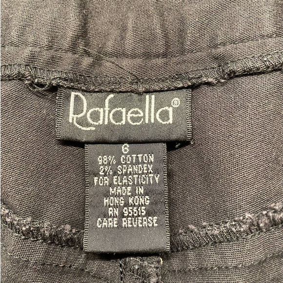 Rafaella Black Cropped Chino Pants Chino Vacation Wear Shorts Cottage Core SZ 6 - Picture 8 of 9